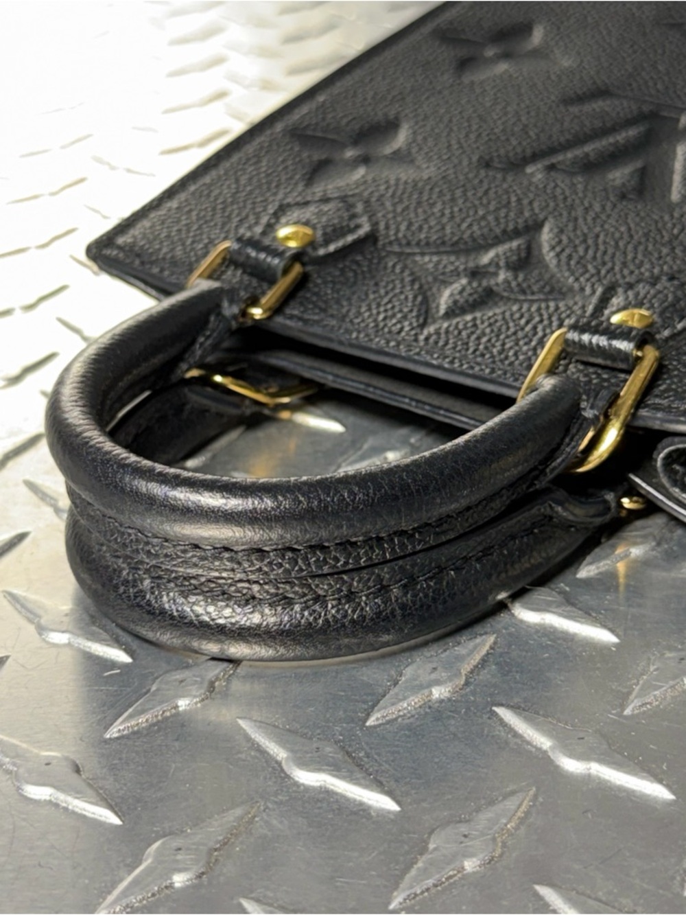 Louis Vuitton Giant Monogram Empreinte Petit Sac Plat in Black - Picture 6 of 11
